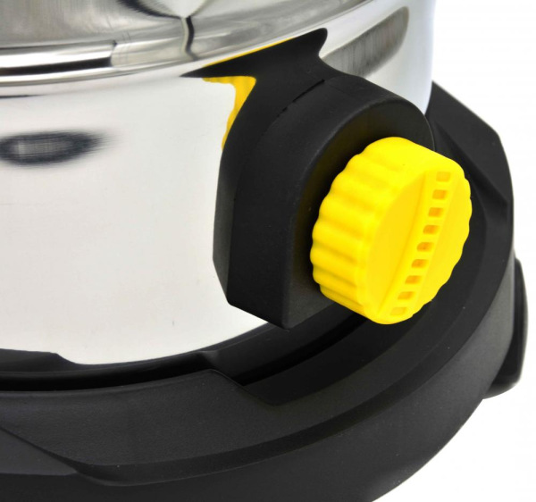 Vysávač priemyselný na sucho a na mokro 25l, so zásuvkou, s oklepom, 1800W, GEKO 7