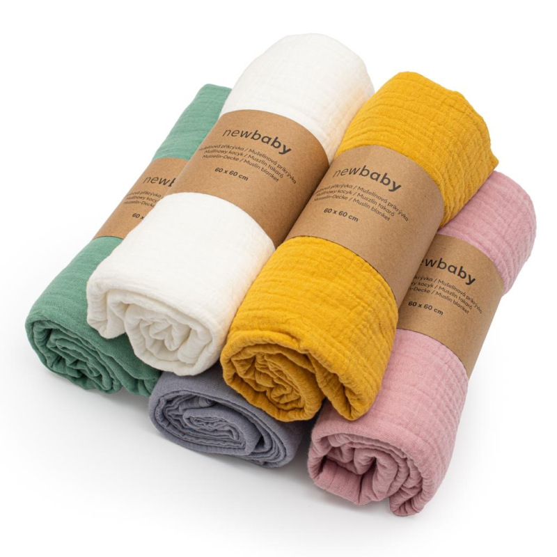 Mušelínová deka New Baby mustard 2
