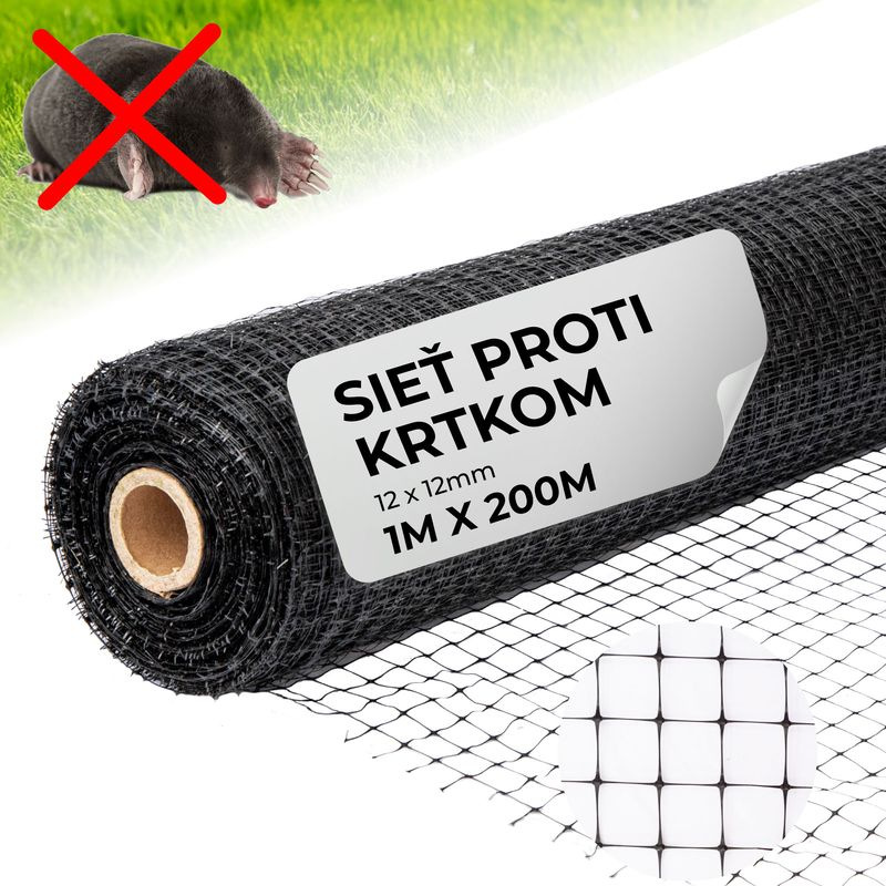 Sieť proti krtom GrassGuard, oko 12x12 mm, 1 m, L-200 m, do zeme, proti krtkom 1