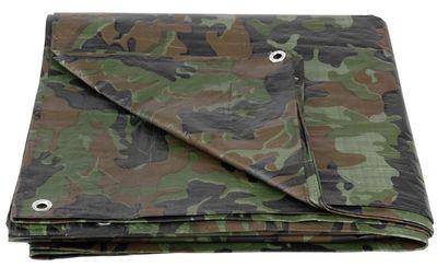 Plachta Tarpaulin Khaki 10x15 m, 80 g/m, zakrývacia, oliva/kamufláž, s okami