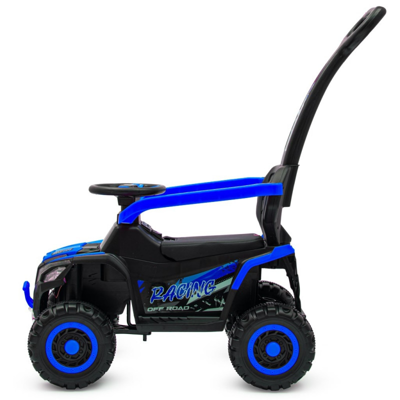 Detské elektrické odrážadlo Baby Mix Ruggy s vodiacou tyčou modré 2