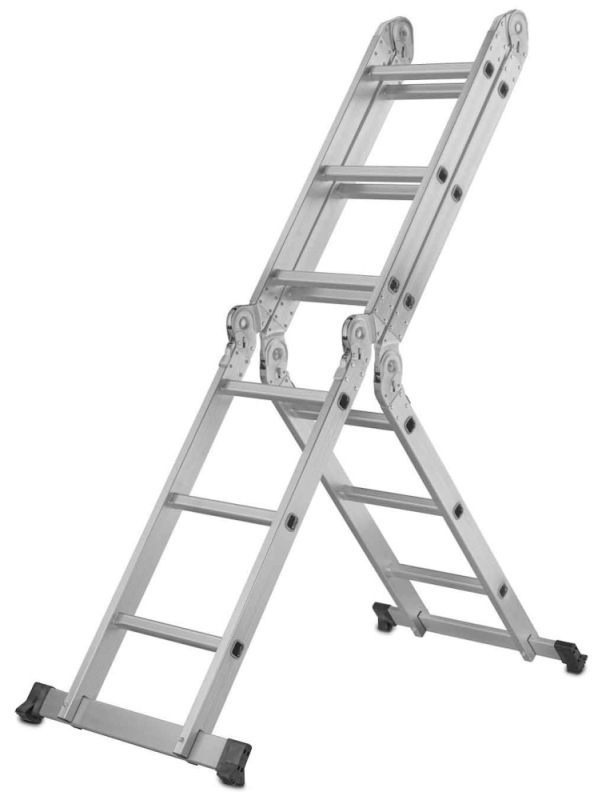 Rebrík štvordielny kĺbový 4 x 3 priečok, 370 cm, 10,8 kg, GEKO 4