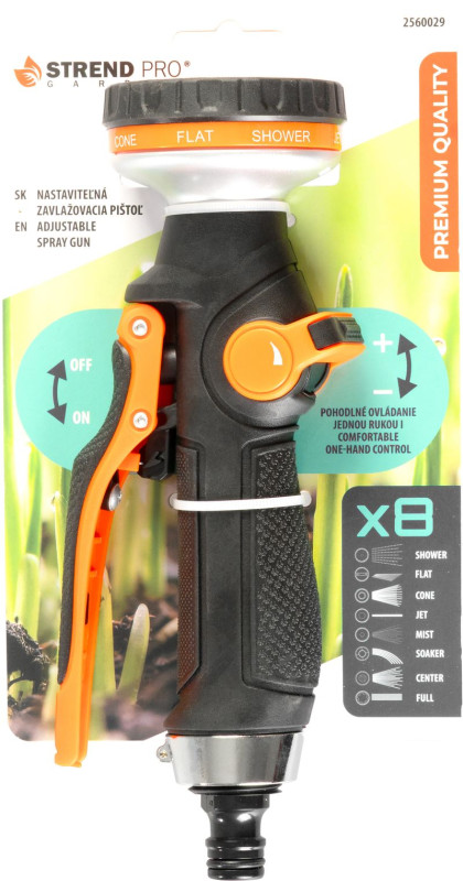 Pištoľ Strend Pro Garden, zavlažovacia, záhradná, 8 vzorov, plast 3