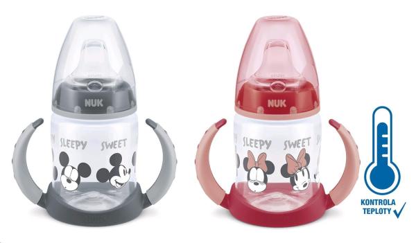 Dojčenská fľaša na učenie NUK Disney Mickey s kontrolou teploty 150 ml sivá