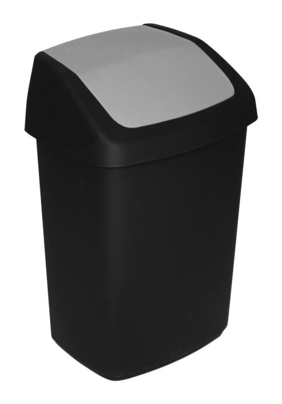 Kôš Curver® SWING BIN, 10 lit., 19.8x24.6x37.3 cm, čierny/sivý, na odpad