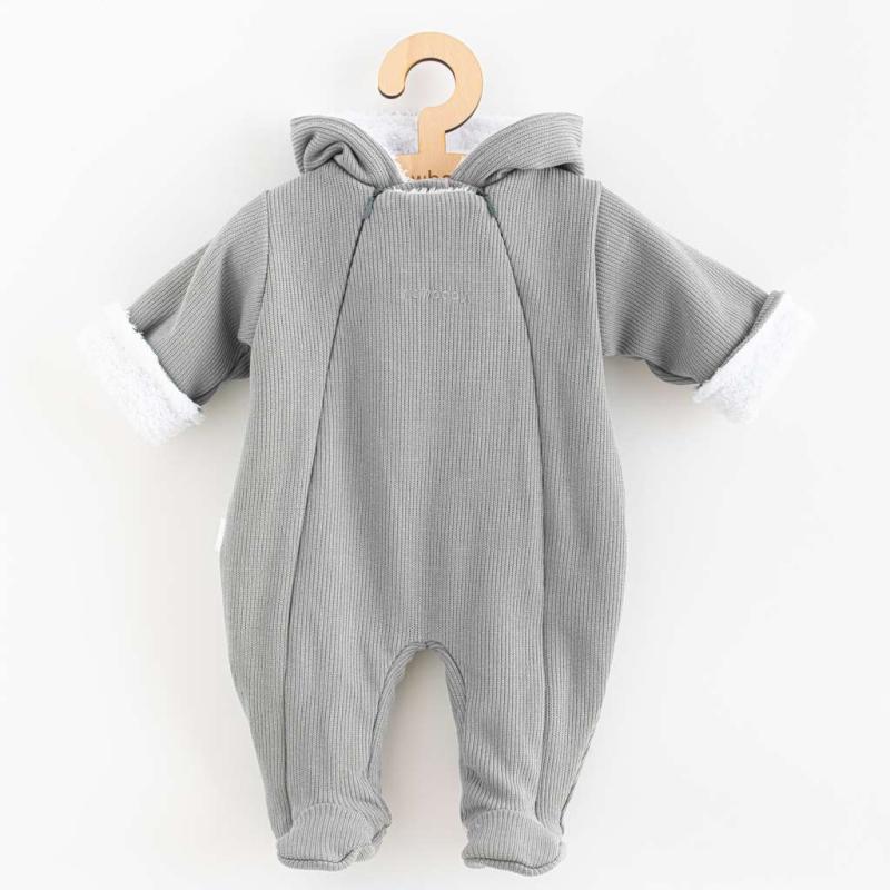 Dojčenská kombinéza s kapucňou New Baby Frosty grey 62 (3-6m)