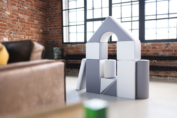 Penové kocky-obria stavebnica 11 ks white-light pink-grey 5