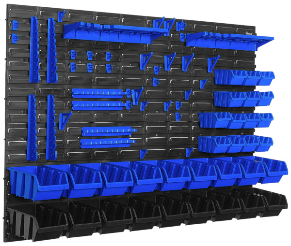 Dielenská tabuľa na náradie - sada 4 panelov, 1152 x 780 mm + 74 ks príslušenstvo, GEKO 3