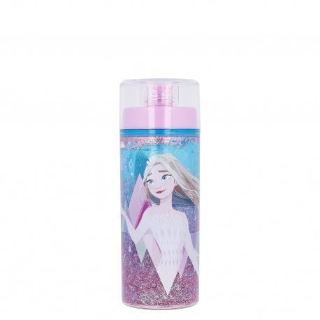 STOR Plastová fľaša s dvojitým plášťom s trblietkami DISNEY FROZEN, 370ml, 60461