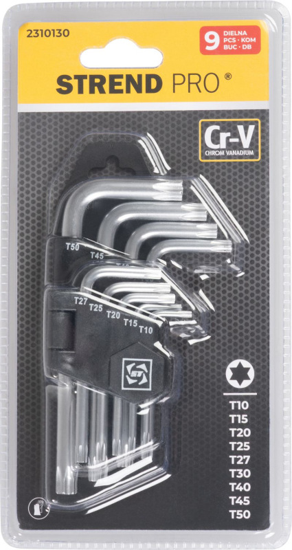 Sada kľúčov Strend Pro HK0042, 9-dielna, T10-T50, Torx, zástrčná 3