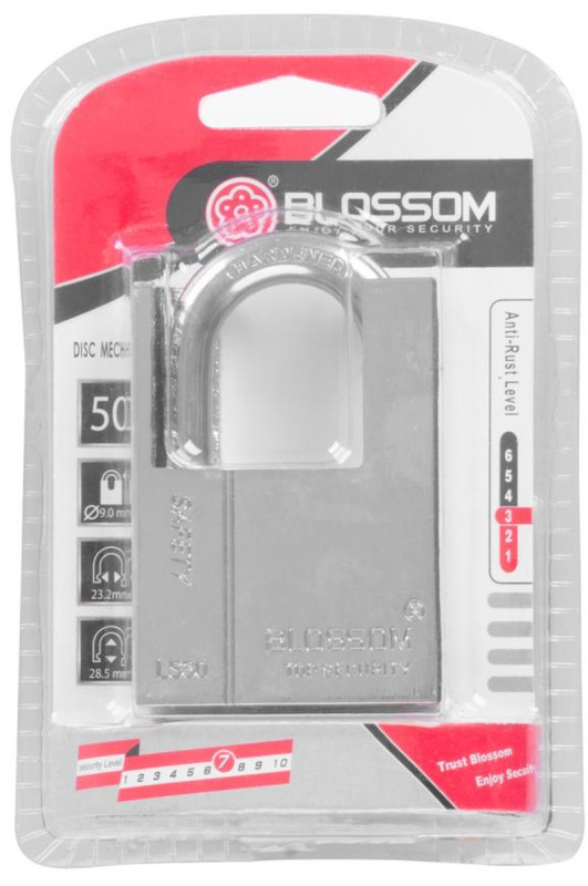 Zámok Blossom LS0350, 50 mm, visiaci, Hi-Security, bezpečnostný 4