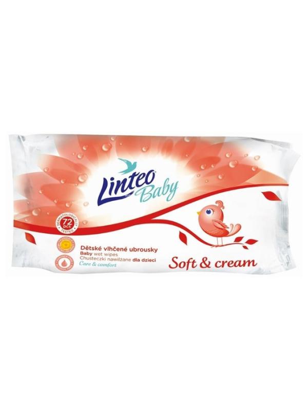 Vlhčené obrúsky Linteo Baby 72 ks Soft and cream