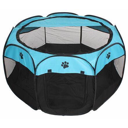 Pet Octagonal ohrádka pre psy modrá-čierna