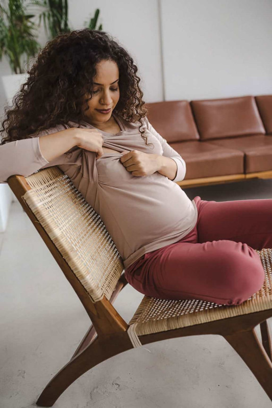 Tehotenské a dojčiace tričko Milk Shirt milk & love béžová XL 1