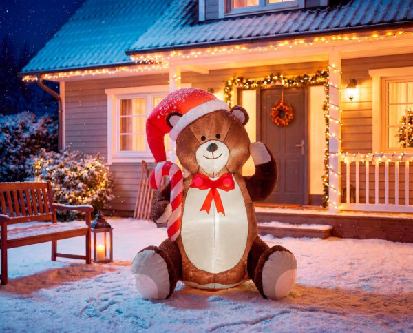 Dekorácia MagicHome Vianoce, Medveď, 3xLED biela, 120 cm 2