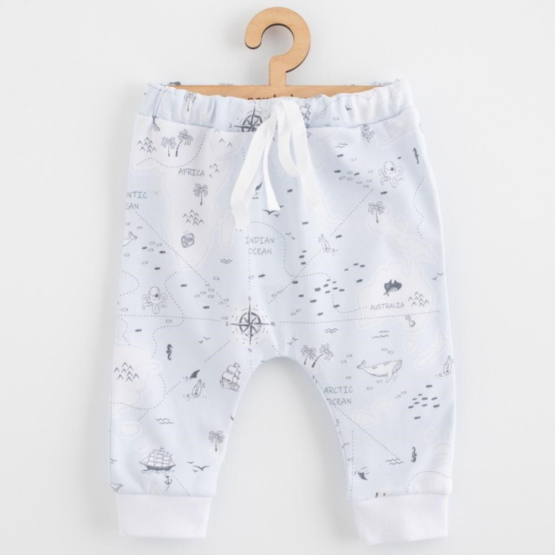 Detské bavlnené nohavice Jogger New Baby For Babies ocean 68 (4-6m)