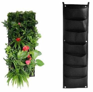 Merco Vertical Grow Bag 7 textilné kvetináče na stenu čierna