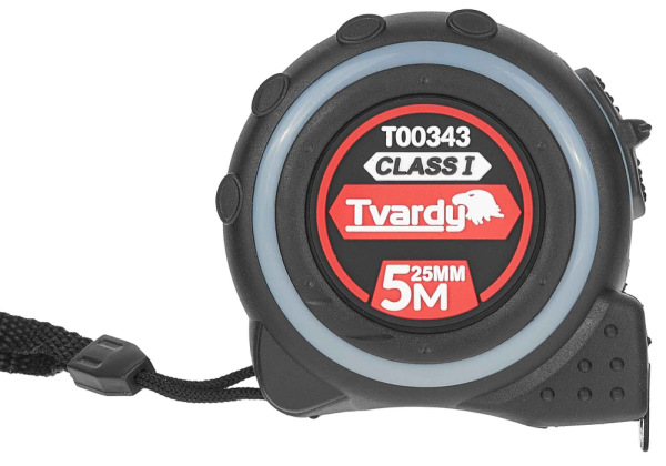 Meter zvinovací 5m x 25mm bez magnetu, obojstranný, I trieda presnosti, TVARDY 8