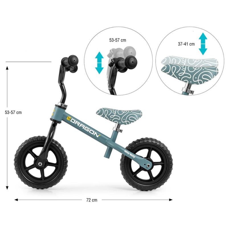 Detský balančný bicykel Milly Mally Dragon denim 4