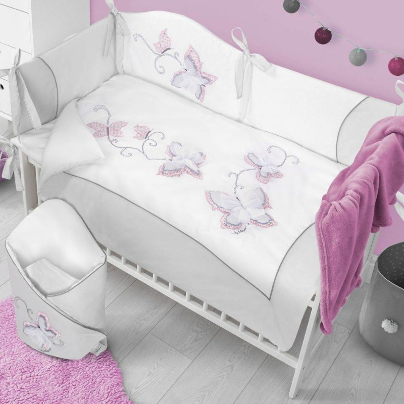 5-dielne posteľné obliečky Belisima Butterfly 100/135 sivé 4