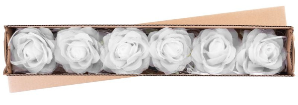 Kvet MagicHome, ruža, biela, stonka, veľkosť kvetu: 10 cm, dĺžka kvetu: 18 cm,bal. 6 ks 1