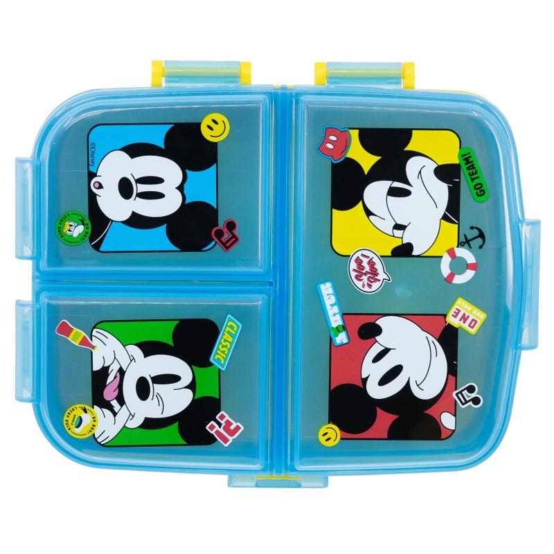 STOR Delený plastový box na desiatu XL, Mickey Mouse Fun-Tastic, 74399