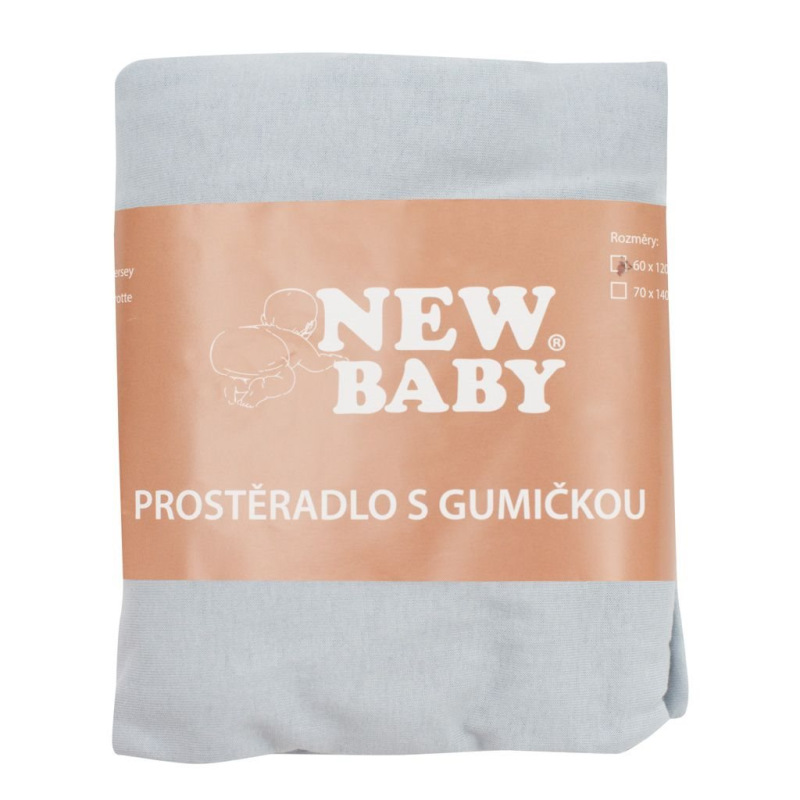 Jersey prestieradlo do postieľky New Baby 120x60 sivé 2