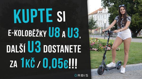 e-kolobežky URBiS U8 a U3 + ďalšia U3 za 0,05 EUR