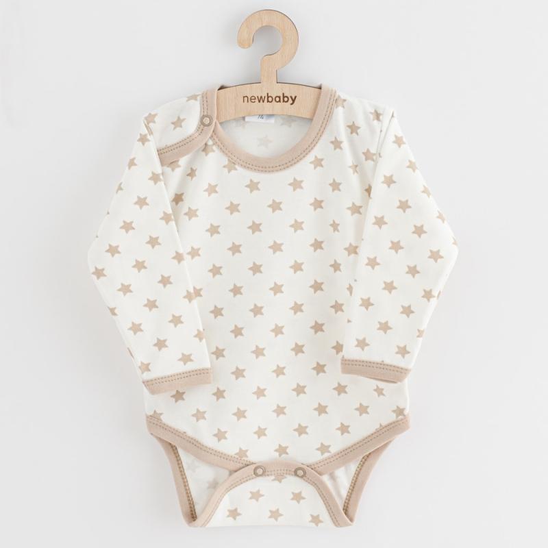 Dojčenské body New Baby Classic II hviezdy béžové 80 (9-12m)