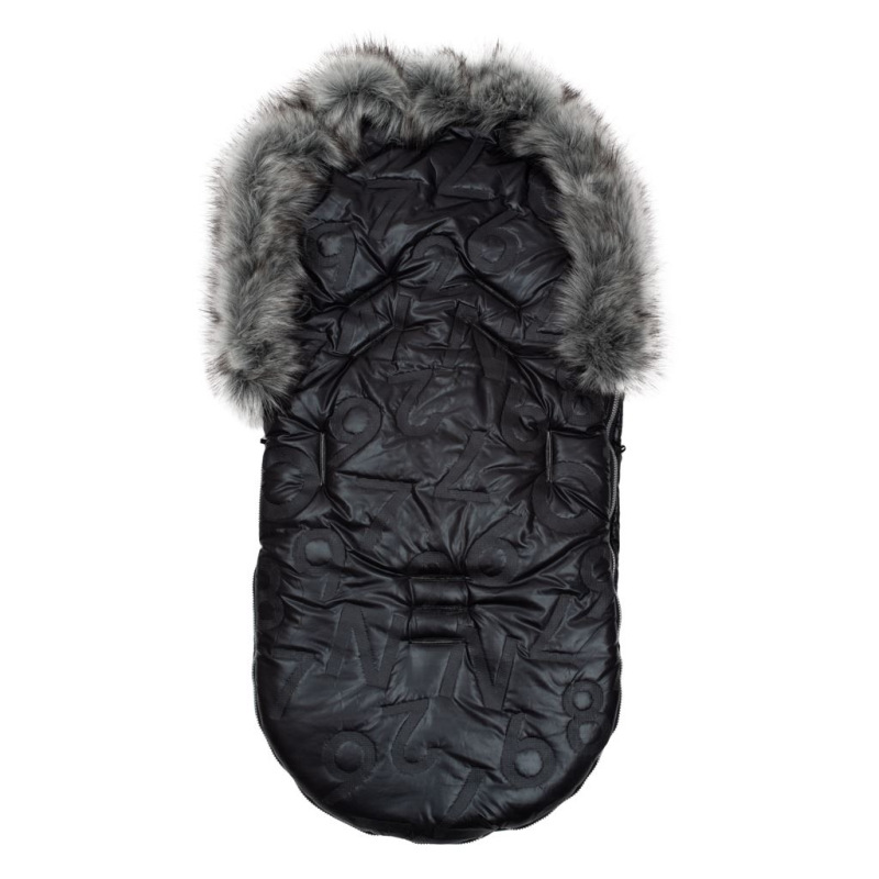 Luxusný fusak s kožušinkou New Baby čierny 2