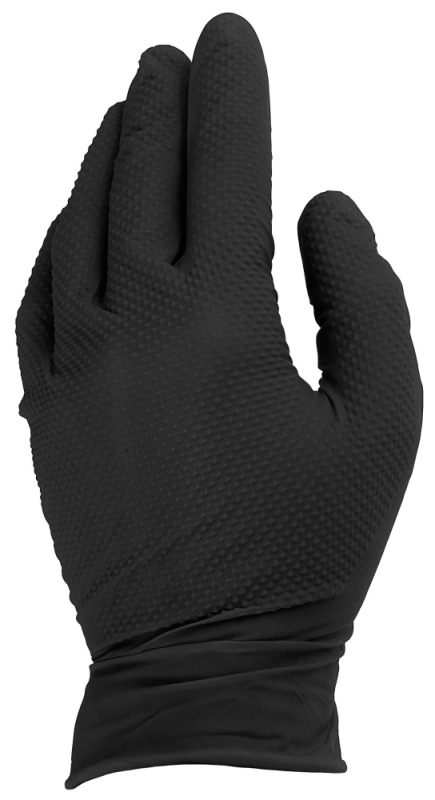 Rukavice nitrilové čierne, sada 50ks, veľkosť XL, SOLID GRIP, GEKO 1