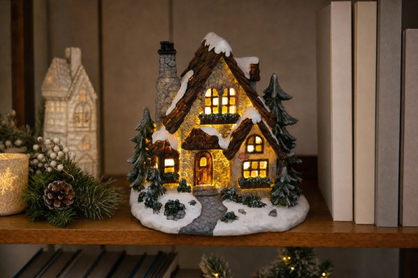Dekorácia MagicHome Vianoce, Chalúpka LED, 3xAA, 22,5x17,5x21 cm 1