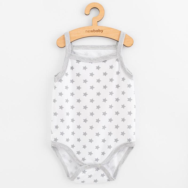 Dojčenské body bez rukávov New Baby Classic II hviezdičky šedé dievča 86 (12-18m)