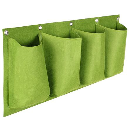 Horizontal Grow Bag 4 textilné kvetináče na stenu zelená