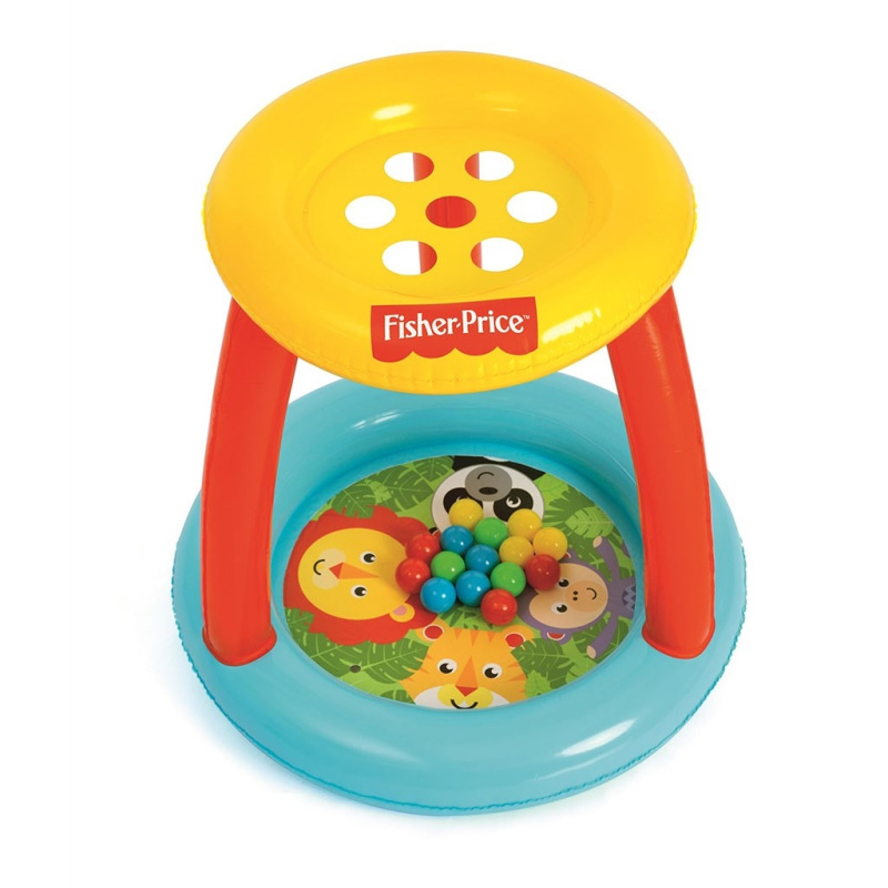 Detské nafukovacie hracie centrum s otvormi na lopty Fisher Price 2