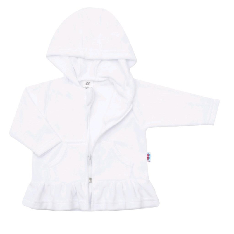 Semišková mikinka s kapucňou New Baby Baby biela 80 (9-12m) 1