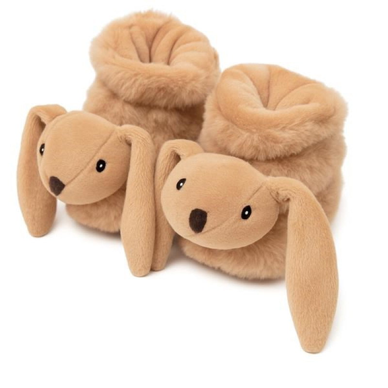 Darčeková súprava Baby Mix – hnedý zajačik s papučkami a dečkou 0- 12 m 2