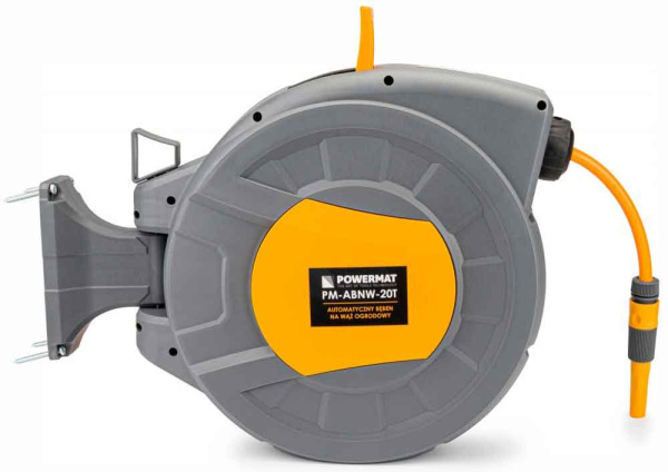 Navíjací bubon s držiakom na stenu so záhradnou hadicou 20 m, PM-ABNW-20T, POWERMAT 11