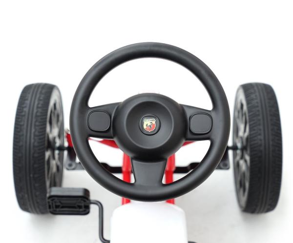 Detská šliapacia motokára Go-kart Milly Mally Abarth biela