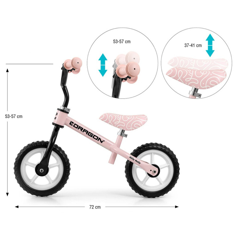 Detský balančný bicykel Milly Mally Dragon pink 4