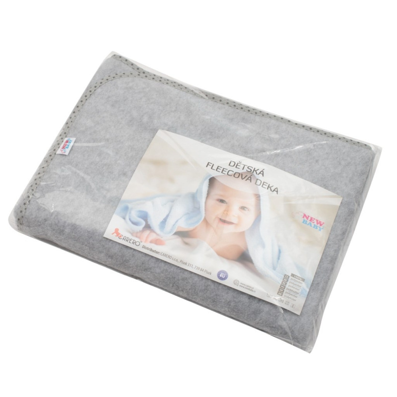 Detská fleecová deka New Baby 100x75 sivá hviezdičky 3