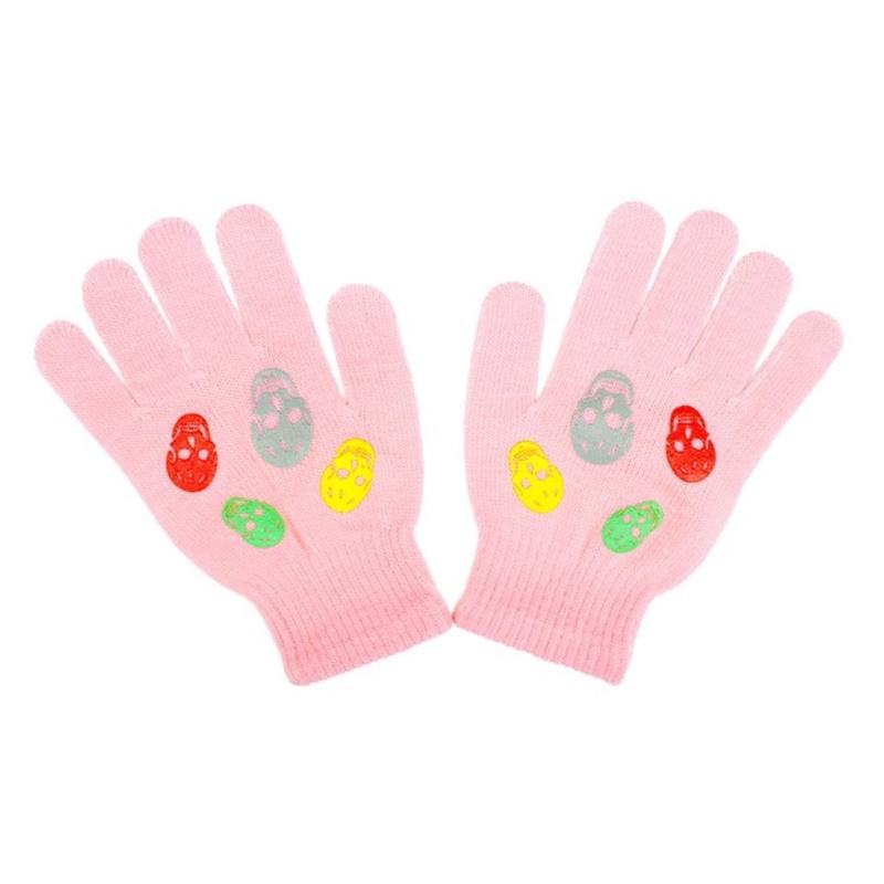 Detské zimné rukavičky New Baby Girl svetlo ružové 122 (6-7 rokov)