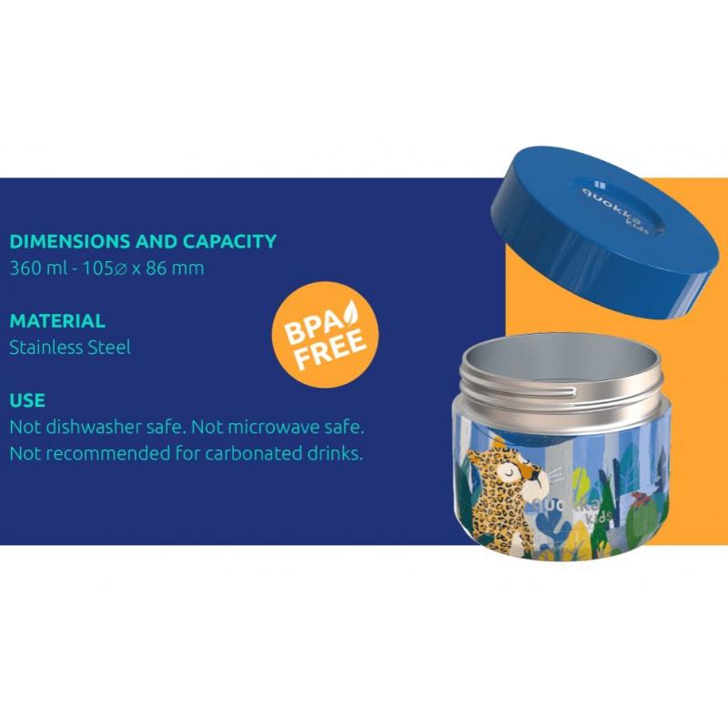 Quokka Kids Whim, Nerezová termonádoba na jedlo Grove Birds, 360ml, 40095 1