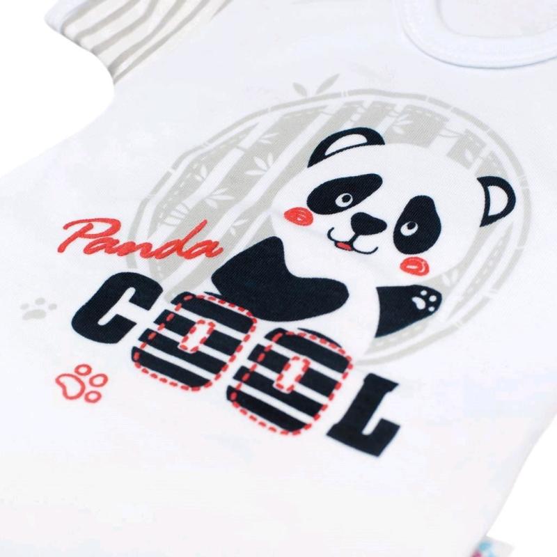 Dojčenské body s krátkym rukávom New Baby Panda 74 (6-9m)