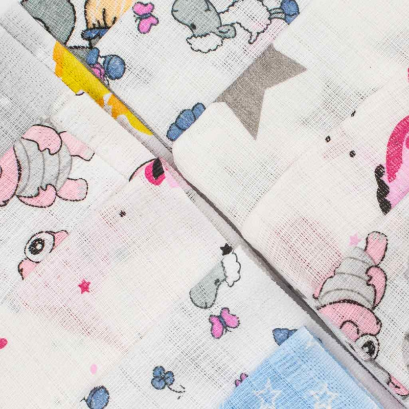 Bavlnené plienky s potlačou NEW BABY 60x80 cm STANDARD 10 ks 2