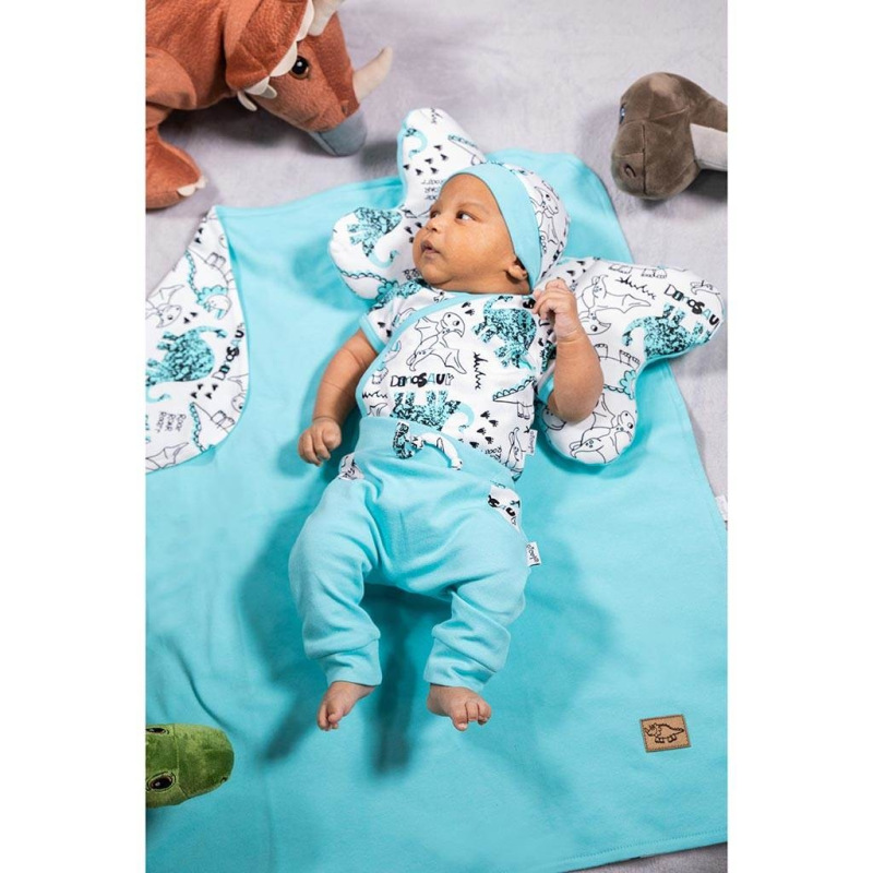 Dojčenská bavlnená čiapočka-šatka Nicol Dinosaur 80/86 1