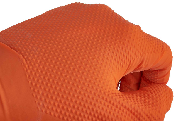 Rukavice nitrilové oranžové, sada 50ks, veľkosť XL, SOLID GRIP, GEKO 3