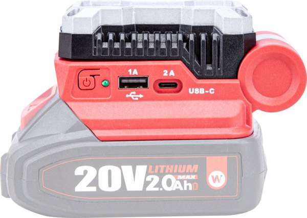 Svietidlo Worcraft CUA-S20Li ShareSYS, USB adaptér, 20V, Li-ion, 400 lm, 5w 6