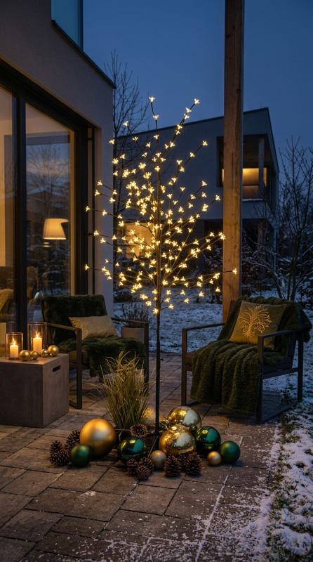 Strom MagicHome Cherry Tree,192 LED teplá biela, jednoduché svietenie, 230 V, 50 Hz, IP44, exteriér, 1