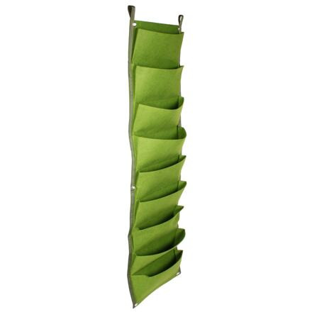 Vertical Grow Bag 9 textilné kvetináče na stenu zelená
